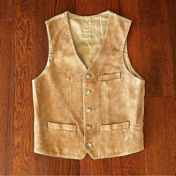 Vintage Other - Tan Suede Vest Men’s Boho Western Festival